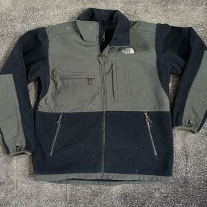Men's The North Face Navy Blue Gray Polartec Fleece Denali Zip Up Jacket Sz XL